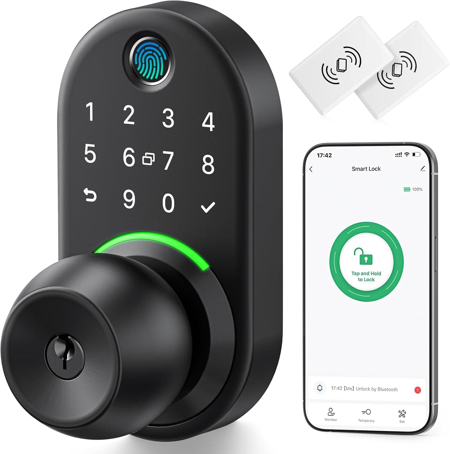Yamiry Keypad Knob Lock with Fingerprint